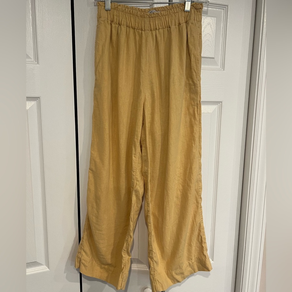 Abercrombie & Fitch Yellow Elastic Waist Pants